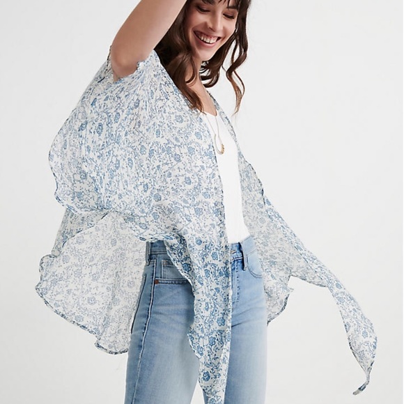 Lucky Brand Accessories - Lucky Brand Floral Printed Tie Kimono (O/S)